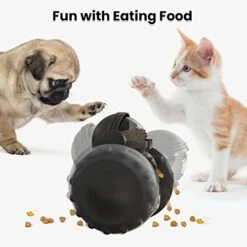 Dog Puzzle Toys, Interactive Treat Toy Food Dispenser, JOSMAX Robot Wheel Slow Feeder Toys For Smart Dogs To Keep Them Busy, Enrichment Toys For IQ Training Mind Improvement - Black -Zoo Shop 41xbDBh1JqL