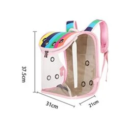 JOZZY Pet Travel Bag Rainbow Color Foldable Cat Carrier Bags Breathable Pet Carriers Small Dog Cat Backpack Travel Cage Pet Bag Carrying For Cats (Color : Pink) -Zoo Shop 41xekSwulZL