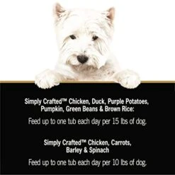 CESAR Simply Crafted Adult Soft Wet Dog Food Meal Topper Variety Pack, Chicken, Duck, Purple Potatoes, Pumpkin, Green Beans & Brown Rice And Chicken, Carrots, Barley & Spinach, (8) 1.3 Oz. Tubs -Zoo Shop 41y4usKvMaL