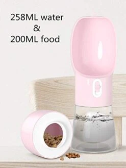 Misthis Portable Dog Water Bottle - Multifunctional Outdoor Pet Dispenser For Walking Traveling Hiking Dog&Cat Drinking Bottle And Dish Bowl -Pink -Zoo Shop 41yCfZKYzGL
