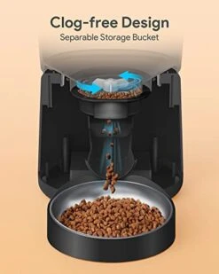 Automatic Cat Feeders,Katalic Clog-Free 4L Cat Food Dispenser With Sliding Lock Lid Storage Timed Feeder For Cat And Dogs With Voice Recorder, Programmable Meal & Portion Automatic Feeder -Zoo Shop 41yFaIhxpVL