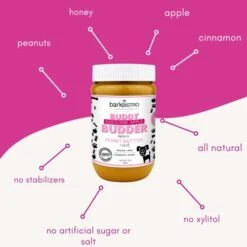 Bark Bistro Company, Awesome Apple, 100% Natural Dog Peanut Butter, Healthy Peanut Butter Dog Treats, Stuff In Toy, Pill Pocket For Dogs, Made In USA, (17oz Jars)