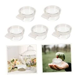 Mipcase 20 Pcs Parrot Feeding Box Chicken Accessories Clear Container Rabbit Water Bowl Transparent Bird Bowl Parrot Water Cage Bowls Parrot Food Container Bird Food Cup Bird Cage Feeder -Zoo Shop 41yWghsyNDL