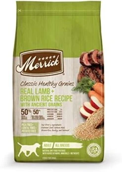 Merrick Classic Healthy Grains Dry Dog Food Real Beef + Brown Rice Recipe With Ancient Grains - 4 Lb. Bag -Zoo Shop 41yc05xAMwL. AC 10