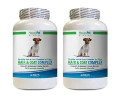 Dog Skin Care Supplements - Dog Hair And Coat Health Complex - Healthy Skin And Nails - Itch Relief - Powerful - Vitamin D For Dogs - 120 Treats (2 Bottles)