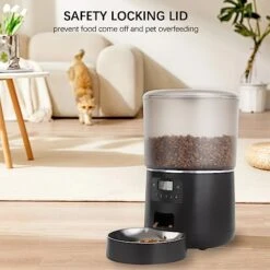 Automatic Cat Feeders, Didumoine 4L Timed Auto Dog Feeders With Stainless Steel Bowl, Auto Pet Feeder For Cats And Dogs, Black -Zoo Shop 41yi0CkvDeL