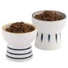 2 Pack Ceramic Raised Cat Food Bowls,15 Ounces Porcelain Elevated Water Bowl, Porcelain Stress Free Backflow Prevention Feeding Pet Dish For Cats And Small Dogs, Dishwasher And Microwave Safe -Zoo Shop 41z3DFvU5TL