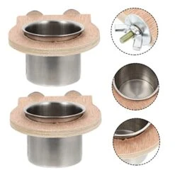 POPETPOP 6 Pcs Water Cup Trough Hamster Water Bowl Food Dispenser Puppy Chow Dog Food Stainless Steel Bird Cups Parrot Food Cup Parrot Food Bowls Parrot Hanging Cup Feeding Trough Plate Pet -Zoo Shop 41zCX0BgkaL