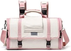 LEFEDA Multifunctions Comfortable Breathable Dog Backpack Creative Color-Matching Pet Cage For Traveling Portable Cat Bags Pet Backpack Carrier (Color : Green Pink) -Zoo Shop 41zHkSRob6L. AC