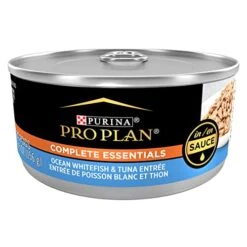 Purina Pro Plan Gravy, High Protein Wet Cat Food, Complete Essentials Ocean Whitefish And Tuna Entree In Sauce - (24) 5.5 Oz. Cans