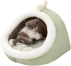 JENPECH Cat Bed Cave For Indoor Cats - Soft Cute Small Cat Bed Warm Pet Basket Kitten Lounger Cushion For Home - Small Pet Bed That Serves As A Cat Cave, Cat Condo -Zoo Shop 41zYhQ3ZgS. AC