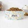 GENERIC Cute Dog Paw With Bones Pattern Pet's Name Bowl, Ceramic Food Bowl For Pets Available In Two Sizes, Gift For Dog, Dog Bowl