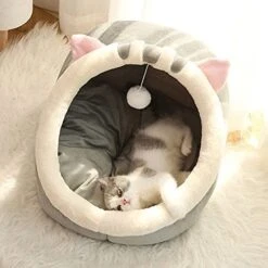 JENPECH Cat Bed Cave For Indoor Cats - Soft Cute Small Cat Bed Warm Pet Basket Kitten Lounger Cushion For Home - Small Pet Bed That Serves As A Cat Cave, Cat Condo -Zoo Shop 41zuYAVMVJS