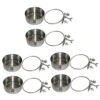 Bird Cage Mount Bowl Bunny Food Rabbit Food 6 Pcs Feeder Silver Stainless Steel Alloy Stainless Steel Dog Bowls Pet Feeder Metal Bird Feeder -Zoo Shop 41zyob1hnFL
