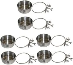 Bird Cage Mount Bowl Bunny Food Stainless Steel Dog Bowls 8 Pcs Feeder Silver Stainless Steel Alloy Rabbit Food Pet Feeder Metal Bird Feeder -Zoo Shop 41zyob1hnFL. AC