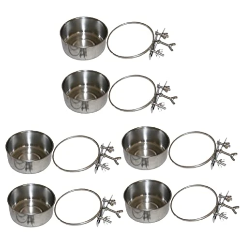 Bird Cage Mount Bowl Bunny Food Rabbit Food 6 Pcs Feeder Silver Stainless Steel Alloy Stainless Steel Dog Bowls Pet Feeder Metal Bird Feeder 3 Bird Cage Mount Bowl Bunny Food Rabbit Food 6 Pcs Feeder Silver Stainless Steel Alloy Stainless Steel Dog Bowls Pet Feeder Metal Bird Feeder