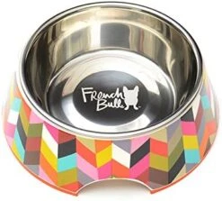 French Bull 24 Oz. Pet Bowl, 2 Piece - Dog, Cat, Feeder, Nonslip, Stainless Steel, Raised - Ziggy White -Zoo Shop 51 EoJMt8OL. AC