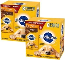 PEDIGREE CHOICE CUTS In Gravy Grilled Chicken Flavor In Sauce & Filet Mignon Flavor In Gravy Adult Wet Dog Food Variety Pack, (16) 3.5 Oz. Pouches 26 PEDIGREE CHOICE CUTS In Gravy Grilled Chicken Flavor In Sauce & Filet Mignon Flavor In Gravy Adult Wet Dog Food Variety Pack, (16) 3.5 Oz. Pouches -Zoo Shop 51 G69UlMiL. AC