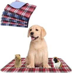 KOOLTAIL Washable Pee Pads For Dogs - Waterproof & Non-Slip Plaid Puppy Potty Training Pads, Reusable Whelping Pads, Dog Food Feeding Mat,Blue & Purple & Brown -Zoo Shop 51 Hldvs4CL. AC