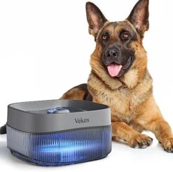 Veken Dog Water Fountain,135oz/4L Dog Water Bowl Dispenser And Automatic Pet Water Fountain For Small To Medium Dogs, Cats & Other Pets，Cat Water Fountain With Smart Pump And Replacement Filter(Grey) -Zoo Shop 51 h8x uiL. AC