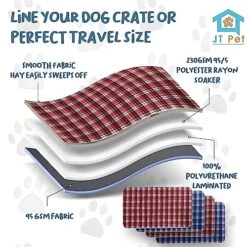 JT Pet Guinea Pig Cage Liner - Pack Of 4 Washable Pee Pads For Dogs, Smooth Fleece Guinea Pig Bedding For Cage & Crates, Reusable & Waterproof Puppy Pee Pads - 36x24 Inches, Plaid -Zoo Shop 5101dqkyOeL