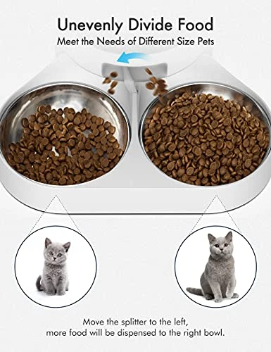 PETLIBRO Pet Food Splitter With Stainless Steel Bowls, Automatic Cat Feeder Bowls For Two Cats Or Dogs, Suitable For PETLIBRO Automatic Cat Feeder PLAF005, PLAF006, PLAF103, PLAF203, White 6 PETLIBRO Pet Food Splitter With Stainless Steel Bowls, Automatic Cat Feeder Bowls For Two Cats Or Dogs, Suitable For PETLIBRO Automatic Cat Feeder PLAF005, PLAF006, PLAF103, PLAF203, White - Image 4