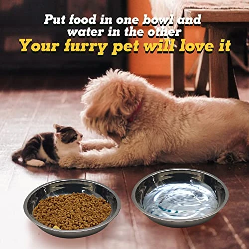 Hamiledyi 12 Pcs Stainless Steel Cat Bowls Replacement Whisker Fatigue Relief Cat Plates Pet Water Dish Shallow Kitten Bowls Pet Bowls For Dogs Cats And Other Small Animals (7.68 Inch Diameter) 5 Hamiledyi 12 Pcs Stainless Steel Cat Bowls Replacement Whisker Fatigue Relief Cat Plates Pet Water Dish Shallow Kitten Bowls Pet Bowls For Dogs Cats And Other Small Animals (7.68 Inch Diameter) - Image 3