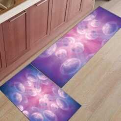 Durable Natural Rubber Door Mat 2 Pack Of Machine Washable Floor Carpets Sea Ocean Creature Aquatic Animals Jellyfish Personalized Area Runners Non Slip Rugs For Kitchen Entry -Zoo Shop 510FF5J4RnL