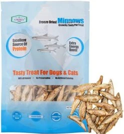 Amzey Minnows - 3.5 Oz Freeze Dried - 100% Natural Premium Cat Treat, Dog Treat - Freeze Dried Minnows For Cats - Freeze Dried Minnows For Dogs - Bulk Package Minnows (1.6 "to 2.8" Length Each) -Zoo Shop 510GUa7DCmL. AC