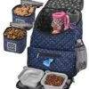 Mobile Dog Gear, Dog Travel Bag, Deluxe Quilted Weekender Backpack, Includes Lined Food Carriers And 2 Collapsible Dog Bowl, Navy And White 2 Mobile Dog Gear, Dog Travel Bag, Deluxe Quilted Weekender Backpack, Includes Lined Food Carriers And 2 Collapsible Dog Bowl, Navy And White -Zoo Shop 510MrR3ap9L