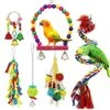 JYDQM 6pcs Parrot Parakeet Bird Toys Pet Accessories Hanging Bell Ladders Climbing Shaking Swing Toy Chewing Bite Rope Ball -Zoo Shop 510g1YKpqUL
