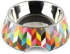 French Bull 24 Oz. Pet Bowl, 2 Piece - Dog, Cat, Feeder, Nonslip, Stainless Steel, Raised - Ziggy White -Zoo Shop 510mDpsRlGL. AC