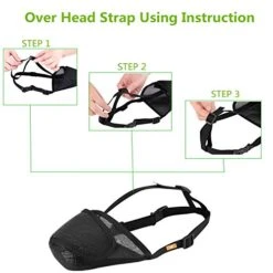 Dog Muzzle Mesh With Overhead Strap, No Lick Dog Mask Mouth Guard Muzzle For Dogs Prevent Biting Chewing (M, Black) 16 Dog Muzzle Mesh With Overhead Strap, No Lick Dog Mask Mouth Guard Muzzle For Dogs Prevent Biting Chewing (M, Black) -Zoo Shop 510u93qQbZL