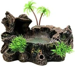 Aquarium Decoration Plant Resin Simulation Pot Turtle Lizard Climbing Pet Food Bowl Fish Tank Decoration Aquarium Supplies D -Zoo Shop 5110zUR9lRL. AC