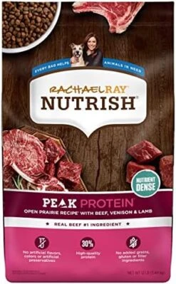 Rachael Ray Nutrish PEAK Natural Dry Dog Food, Open Prairie Recipe With Beef, Venison & Lamb, 4 Pound Bag, Grain Free (Packaging May Vary) -Zoo Shop 5111ULttseL. AC