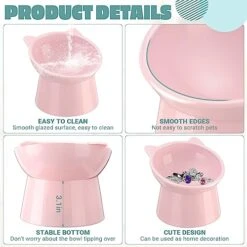 Zhehao 2 Pieces Raised Cat Bowl Tilted 15 Degrees Elevated Cat Food And Water Bowls Set Anti Vomit Dog Kitten Food Dishes Pet Feeder For Cats And Small Dogs (Green, Pink) -Zoo Shop 5112C6wN7kL