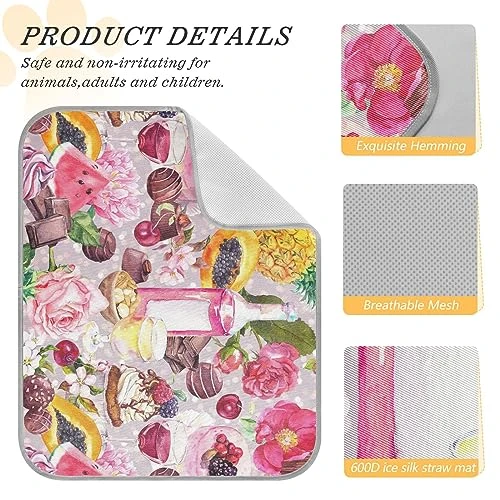Washable Dog Cooling Mat Summer Holiday Pineapple Summer Cats Sleeping Mat Food Wine Flowers Chocolate Dog Bed Mats 23.6*38.6inch Pet Ice Silk Sleep Kennel Pad Animal Sleep Bed For Home Outdoor Trav 5 Washable Dog Cooling Mat Summer Holiday Pineapple Summer Cats Sleeping Mat Food Wine Flowers Chocolate Dog Bed Mats 23.6*38.6inch Pet Ice Silk Sleep Kennel Pad Animal Sleep Bed For Home Outdoor Trav - Image 3