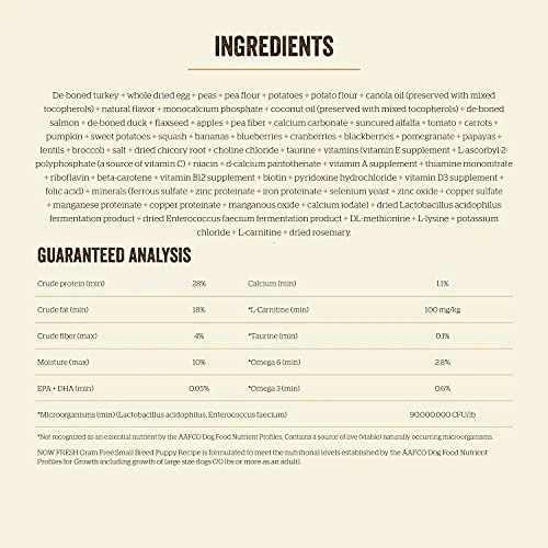 Now Fresh Grain Free Small Breed Dog Food, 3.5 Lb - Dry Puppy Food Recipe - Healthy Diet With Probiotics & Real Meat And Fish For Protein 7 Now Fresh Grain Free Small Breed Dog Food, 3.5 Lb - Dry Puppy Food Recipe - Healthy Diet With Probiotics & Real Meat And Fish For Protein - Image 5