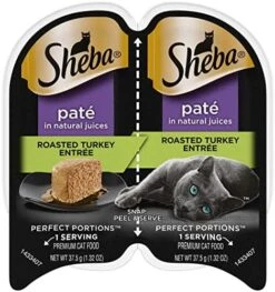 SHEBA PERFECT PORTIONS Paté Adult Wet Cat Food Trays (24 Count, 48 Servings), Delicate Salmon Entrée, Easy Peel Twin-Pack Trays -Zoo Shop 511DmpobB4L. AC