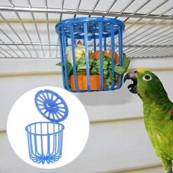 ZSQZJJ Bird Parrot Feeder Cage Fruit Vegetable Holder Cage Accessories Hanging Basket Container Toys Pet Bird Supplies -Zoo Shop 511gUr429RL