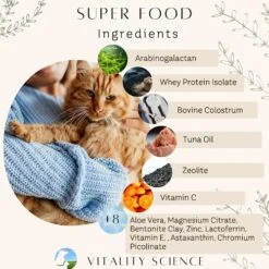 Vitality Science Super Food For Cats | High Potency Multi-Vitamin And Mineral Supplement | Increases Energy And Vitality | 100% Natural (98g) 11 Vitality Science Super Food For Cats | High Potency Multi-Vitamin And Mineral Supplement | Increases Energy And Vitality | 100% Natural (98g) -Zoo Shop 511qTyQ8LsL