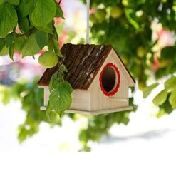 NABIAN Wooden Bird Cage Houses Nest Natural Outdoors Hanging Garden Decorative -Zoo Shop 511ucpgyGxL