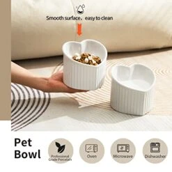 Raised Ceramic Tilted Cat Bowls, Heart Shape Elevated Cat Food Bowl, Porcelain Slanted Pet Feeder Dish For Flat Faced Cats, Protect Cat's Spine, Stress Free, Backflow Prevention,2 Pack(White) 12 Raised Ceramic Tilted Cat Bowls, Heart Shape Elevated Cat Food Bowl, Porcelain Slanted Pet Feeder Dish For Flat Faced Cats, Protect Cat's Spine, Stress Free, Backflow Prevention,2 Pack(White) -Zoo Shop 511wKTNeQjL