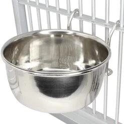 Bonka Bird Toys 3493 2pk 10oz Stainless Steel Clamp Cups Liquid Food Treat Parrot Budgie Finch -Zoo Shop 512Ae1AujDL. AC