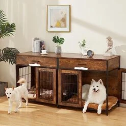 SWHSE Large Dog Crate Furniture, Heavy Duty Dog Kennel Furniture With 2-in-1 Induction Lamp And Removable Washable Pet Mat For Large And Medium Dogs Indoor(Left) 15 SWHSE Large Dog Crate Furniture, Heavy Duty Dog Kennel Furniture With 2-in-1 Induction Lamp And Removable Washable Pet Mat For Large And Medium Dogs Indoor(Left) -Zoo Shop 512Blm8eJL. AC