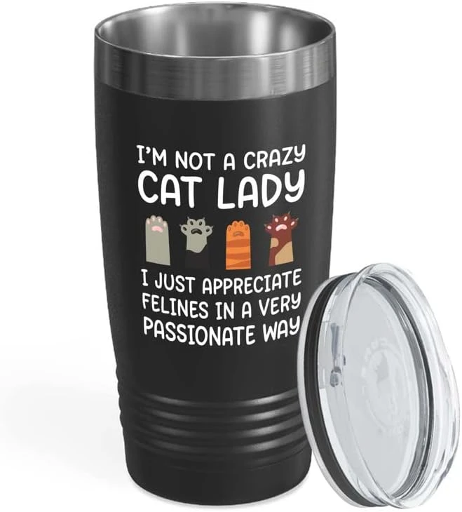 Flairy Land Cat Lady Black Tumbler 20oz - Appreciate Felines -Cat Paw Cat Parents Cat Mama Cat Lover Kitties Purr Feline Mom 10 Flairy Land Cat Lady Black Tumbler 20oz - Appreciate Felines -Cat Paw Cat Parents Cat Mama Cat Lover Kitties Purr Feline Mom - Image 8