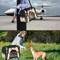 Pet Carrier Lovely Little Dog Bone Dog Food Soft-Sided Pet Travel Carriers For Cats,Dogs Puppy Comfort Portable Foldable Pet Bag Airline Approved -Zoo Shop 512J3EBkuXL