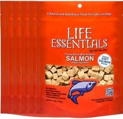 LIFE ESSENTIALS BY CAT-MAN-DOO All Natural Freeze Dried Wild Alaskan Salmon Treats For Cats & Dogs - Single Ingredient No Grain Snack With No Additives Or Preservatives, 5 Ounce Bag -Zoo Shop 512Ny6D46L. AC