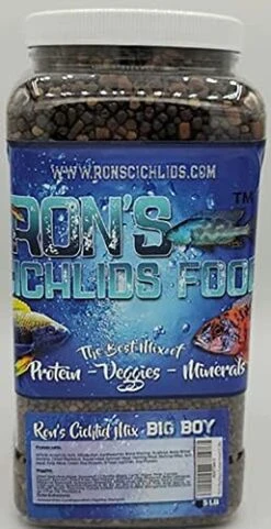Ron's Cichlid Fish Food For African Cichlids, Tetras & Other Tropical Fish, Premium Food For Brighter Colors, Healthier Fish & Cleaner Tanks, Pellets Made With Real Shrimp & Natural Ingredients, 1 LB -Zoo Shop 512R1b14cL. AC