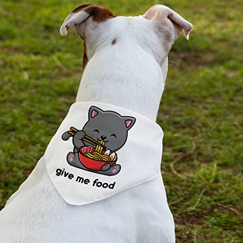 GENERIC Give Me Food Pet Bandana Collar - Funny Scarf Collar - Noodle Dog Bandana - M 4 GENERIC Give Me Food Pet Bandana Collar - Funny Scarf Collar - Noodle Dog Bandana - M - Image 2